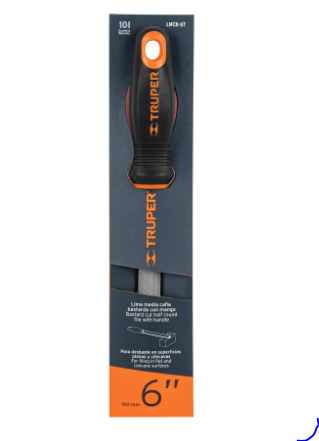 LIMA DE MEDIA CAÑA, BASTARDA 6' CON MANGO DOBLE INYECCIÓN 15317 *