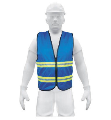 CHALECO DE SEGURIDAD AZUL ALTA VISIBILIDAD CON CIERRE 15416 *