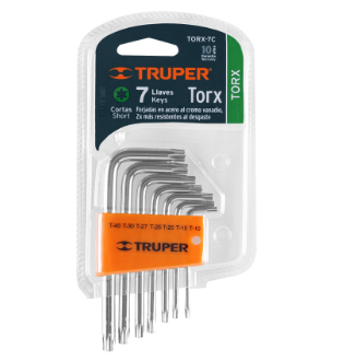JUEGO DE 7 LLAVES TORX CON ORGANIZADOR, TRUPER 15552 *