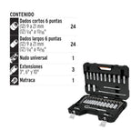 JUEGO DE 53 HERRAMIENTAS CUADRO 3/8'' MM PARA MECÁNICO 15689