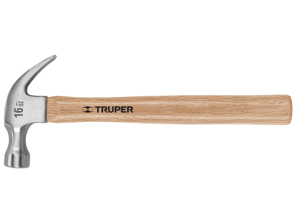 MARTILLO PULIDO 16 OZ UÒA CURVA, MANGO MADERA, TRUPER 16752 *