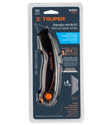 NAVAJA RETRÁCTIL 7'' CUERPO DE ALUMINIO, TRUPER 16950 *