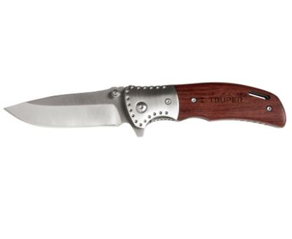 NAVAJA ABATIBLE MANGO DE MADERA, 4-1/2' TRUPER 16981 *