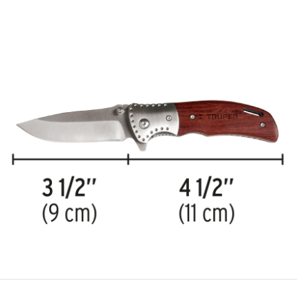 NAVAJA ABATIBLE MANGO DE MADERA, 4-1/2' TRUPER 16981 *