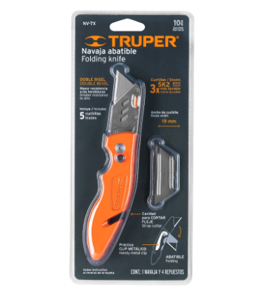 NAVAJA ABATIBLE 7'' CUERPO DE ALUMINIO Y ACERO INOX, TRUPER 17025 *