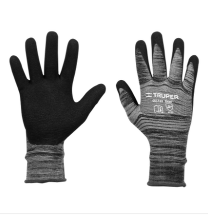 GUANTES DE NYLON RECUBIERTOS DE NITRILO ARENOSO, GRANDES 17065 *
