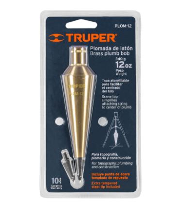 PLOMADA DE LATÓN 12 Oz, TRUPER 17071 *