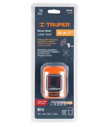 NIVEL LÁSER ROJO CON ALCANCE DE 10, DE PILAS, TRUPER 17079 N