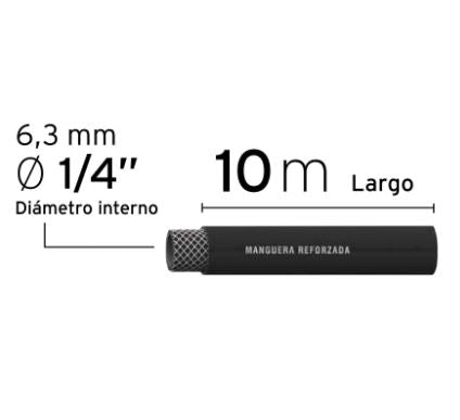 MANGUERA DE HULE PARA COMPRESOR, 10M X 1/4'', TRUPER 17080 *