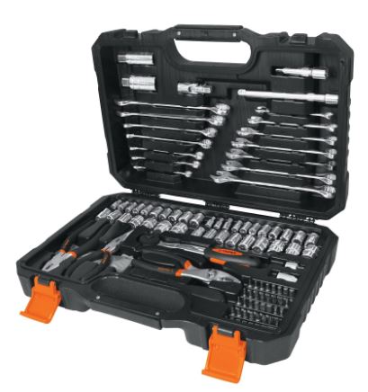 JUEGO DE 119 HERRAMIENTAS 1/4'' Y 3/8'' MIXTAS PARA MÉCANICO 17090 N