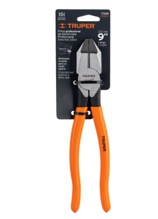 PINZA PROFESIONAL PARA ELECTRICISTA 9'', MANGO PVC 17305 *