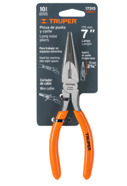 PINZA PUNTA Y CORTE 7', MANGO DE VINIL 17315 *