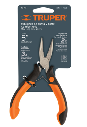 MINI PINZA DE PUNTA Y CORTE 5'', MANGO COMFORT GRIP 17366 *
