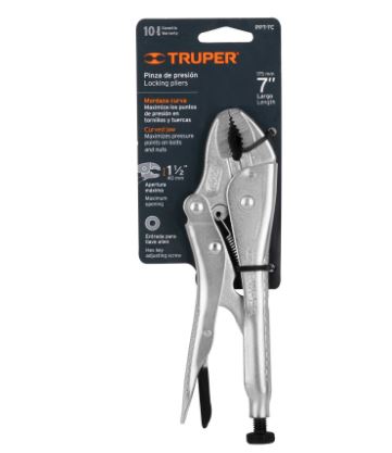 PINZA DE PRESIÓN 7'' MORDAZA CURVA, TRUPER 17421 *