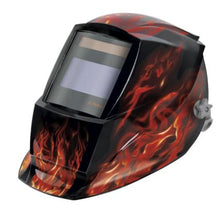 Cargar imagen en el visor de la galería, CARETA ELECTRÓNICA PARA SOLDAR DISEÑO FLAMAS, SOMBRA 9 A 13 17457
