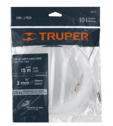GUÍA DE NYLON DE 15M PARA CABLE, TRUPER 17756 *
