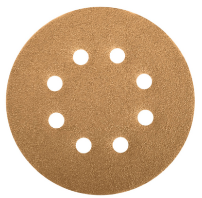 CAJA CON 5 DISCOS DE LIJA 5'' ROTO-ORBITAL, GRANO 40, 8 PERFORACIONES 17765 *L