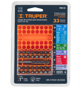 JUEGO DE PUNTAS MIXTAS, 1'' 33 PIEZAS 17788 P