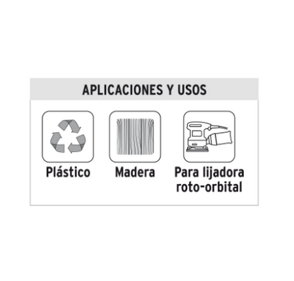 CAJA CON 5 DISCOS DE LIJA 5'' ROTO-ORBITAL GRANO 80, 8 PERFORACIONES 17942 *