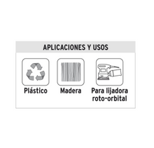 Cargar imagen en el visor de la galería, CAJA CON 5 DISCOS DE LIJA 5&#39;&#39; ROTO-ORBITAL GRANO 80, 8 PERFORACIONES 17942 P
