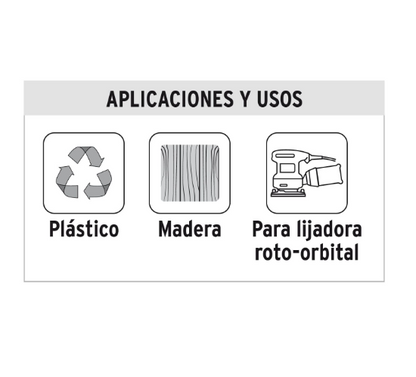 CAJA CON 5 DISCOS DE LIJA 5'' GRANO 240 LIJADORA ROTO-ORBITAL 17959 *