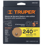 CAJA CON 5 DISCOS DE LIJA 5'' GRANO 240 LIJADORA ROTO-ORBITAL 17959 *