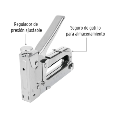 ENGRAPADORA TIPO PISTOLA PARA ¼',5/16', 3/8', CON 200 GRAPAS 17963 *