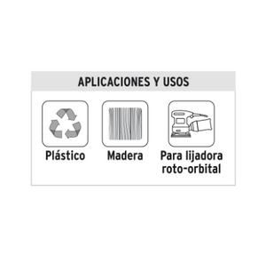 DISCOS DE LIJA ROTO ORBITAL 5',GRANO 320, 8 ORIFICIOS, 5PZAS TRUPER 17983 N