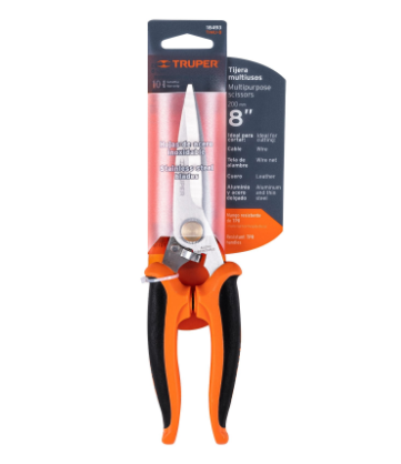 TIJERA 8'' MULTIUSOS DE ACERO INOXIDABLE, MANGO COMFORT GRIP 18493 *