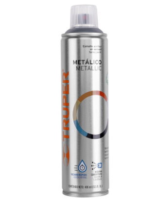 PINTURA EN AEROSOL, CROMO METÁLICO, BOTE ESBELTO, 400 ML 19053 *