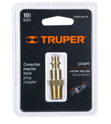 CONECTOR RAPIDO, TIPO M, NIQUELADO, CUERDA 1/4 NPT, MACHO 19083 *