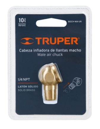 CABEZA INFLADORA DE LLANTAS, MACHO, CUERDA 1/4 NPT 19087 *