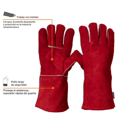 GUANTES ROJOS PARA SOLDADOR, TRUPER 19458 *