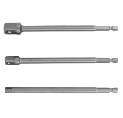 JUEGO DE ADAPTADORES LARGOS PARA DADOS DE 1/4, 3/8 y 1/2" TRUPER 19599 *