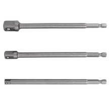 Cargar imagen en el visor de la galería, JUEGO DE ADAPTADORES LARGOS PARA DADOS DE 1/4, 3/8 y 1/2&quot; 19599 N
