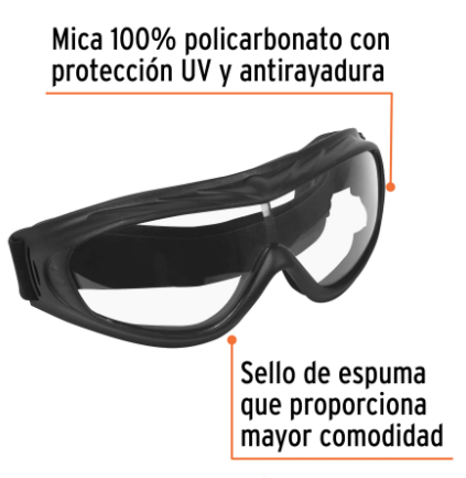 GOGGLES DE SEGURIDAD ULTRA LIGEROS, ANTIEMPAÑO, TRUPER 19952 *