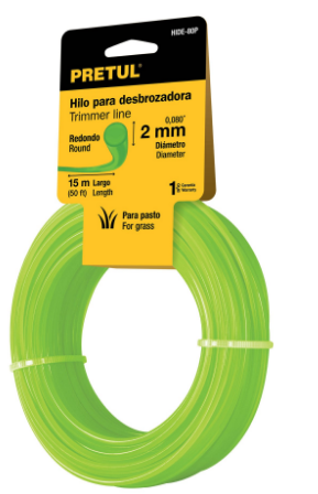 HILO REDONDO PARA DESBROZADORA, 15M, 2MM PRETUL 20023 *