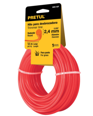 HILO REDONDO PARA DESBROZADORA, 12 M, 2.4 MM, PRETUL 20024 *