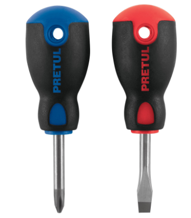 DÙO DE DESARMADORES 1/4'' X 1-1/2'' MANGO COMFORT GRIP, PRETUL 20217 *
