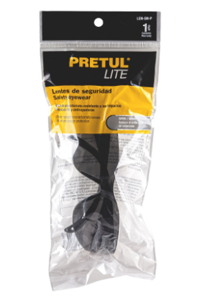 LENTES DE SEGURIDAD, MICA GRIS, PRETUL, LITE 20402 P