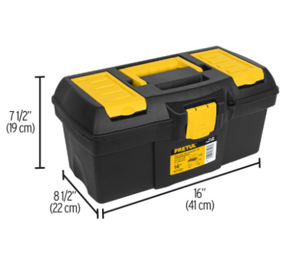 CAJA PARA HERRAMIENTAS DE 16'', CON COMPARTIMIENTOS, PRETUL 20603 *