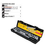 JUEGO DE 16 HERRAMIENTAS 1/2'' STD, PARA MECÁNICO, PRETUL 21172 N