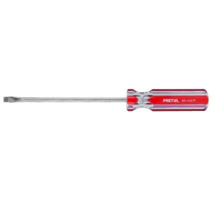 DESARMADOR PLANO 1/4 X 6'' MANGO DE PVC, PRETUL 21462 P