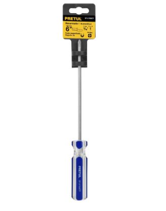 DESARMADOR DE CRUZ 3/16 x 6" MANGO DE PVC, PRETUL 21472 *