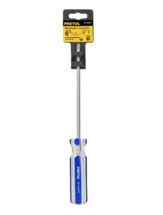 DESARMADOR DE CRUZ 1/4 X 6'' MANGO DE PVC, PRETUL 21477 *