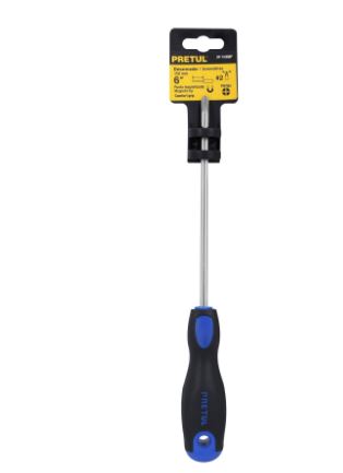 DESARMADOR DE CRUZ 1/4" x 6" MANGO COMFORT GRIP, PRETUL 21499 *