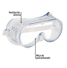 Cargar imagen en el visor de la galería, GOGGLES DE SEGURIDAD CON VENTILACIÒN DIRECTA, PRETUL 21538 *
