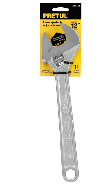 LLAVE AJUSTABLE (PERICO) 8'' CROMODA, PRETUL 21817 *