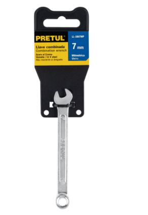 LLAVE COMBINADA 7MM X 110MM DE LARGO, PRETUL