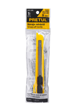 CUTTER PLÁSTICO, 9MM, PRETUL 22403 *